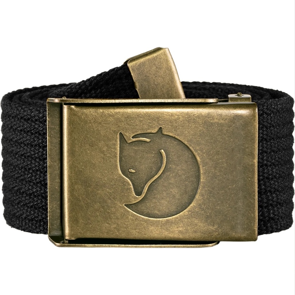 Fjallraven Canvas Brass Belt Black - One Size - NWOT